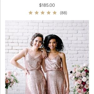 Revelry Rose gold sequin bridesmaid dress